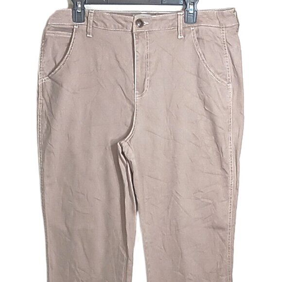 Cato Bootcut Jeans Womens 16 Tan High Rise Stretch Denim Classic Casual - Picture 3 of 4